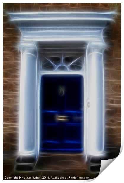 Blue door Print by Nathan Wright