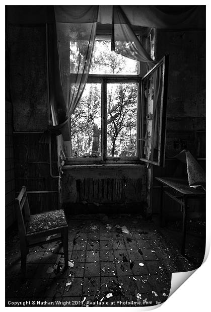 One seat in  a window Print by Nathan Wright