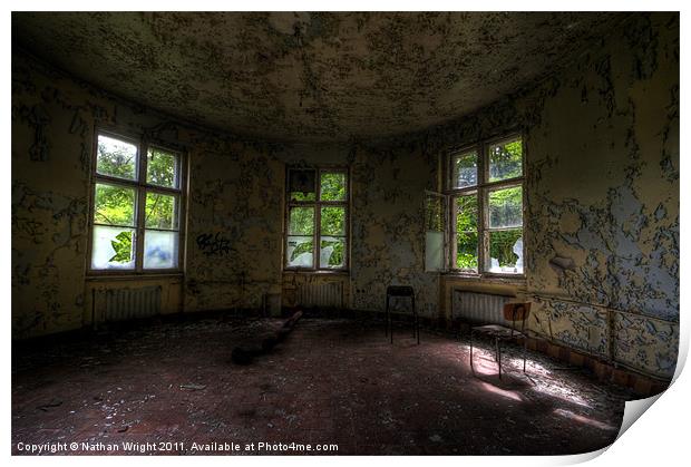 Urbex round room Print by Nathan Wright