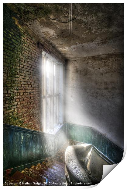 Sunlight stairs Print by Nathan Wright