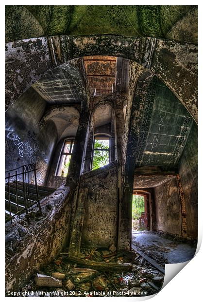 Old ruin stairs Print by Nathan Wright
