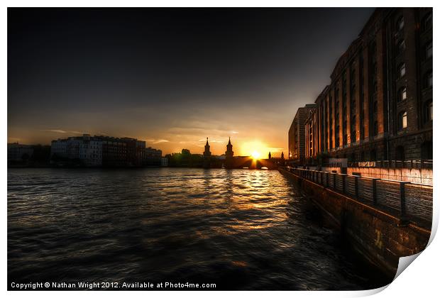 Old docks sunset. Print by Nathan Wright