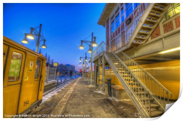 Bahnhof Berlin Warschauer Str Print by Nathan Wright