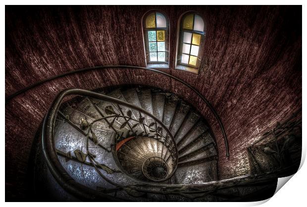 Red Spiral Print by Nathan Wright