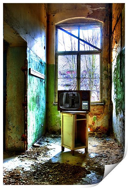 Forgotten hospital TV Print by Nathan Wright