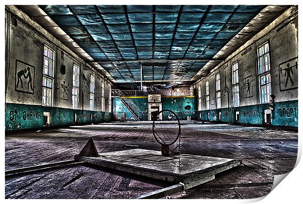 Soviet basketball hall Print by Nathan Wright