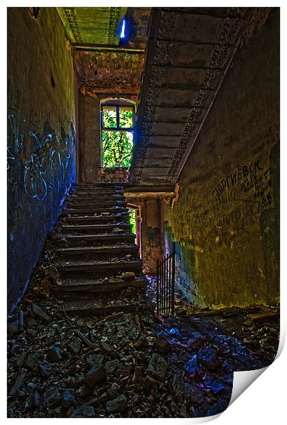 Ruined Stairs. Print by Nathan Wright