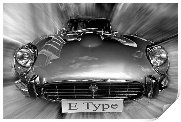 E-type Jag Print by Nathan Wright