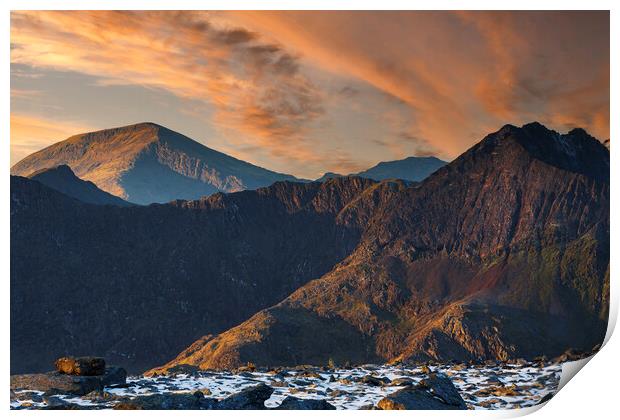 A view of Crib Goch from Glyder fach Print by Rory Trappe