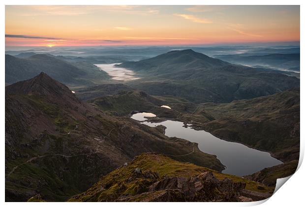 View from the Summit of Yr Wyddfa (Snowdon) Print by Rory Trappe
