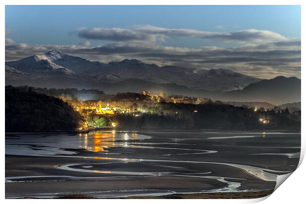 Portmeirion at Night Print by Rory Trappe