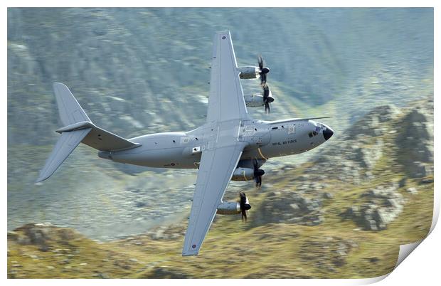 A400M in the Ogwen Valley Print by Rory Trappe