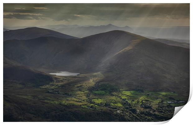 View from Elidir fawr Print by Rory Trappe
