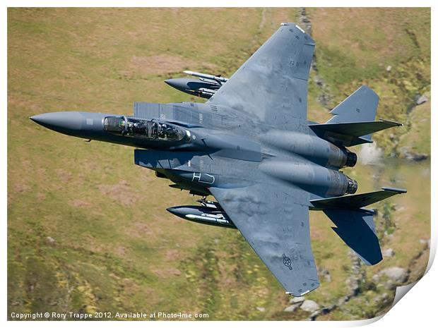 An F15 training in Wales Print by Rory Trappe