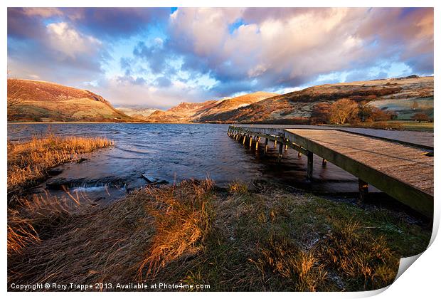 Llyn Nantlle Uchaf with jetty Print by Rory Trappe