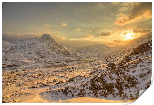 March sunset - Ogwen valley Print by Rory Trappe