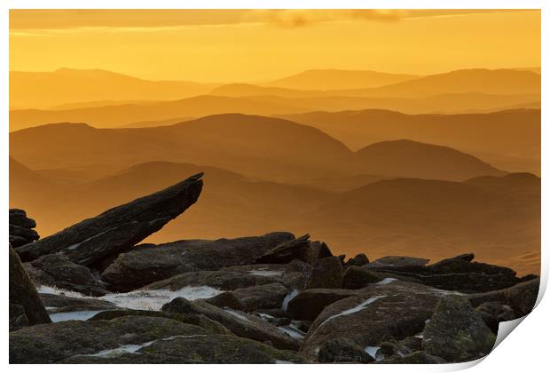 View from Glyder Fach Print by Rory Trappe
