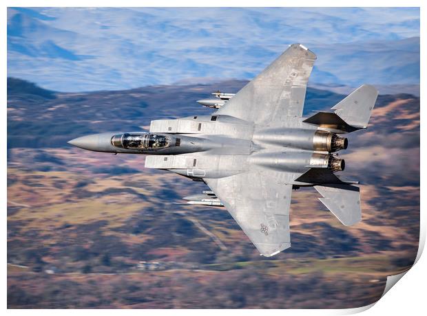 F15 Strike Eagle over Wales Print by Rory Trappe