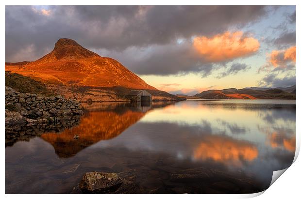 Cregennan lakes North Wales - January 2011 Print by Rory Trappe