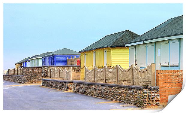 Fleetwood Beach Huts Print by Jacqui Kilcoyne