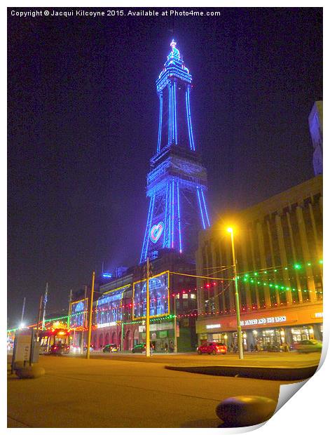 Blackpool Tower Lights. Print by Jacqui Kilcoyne