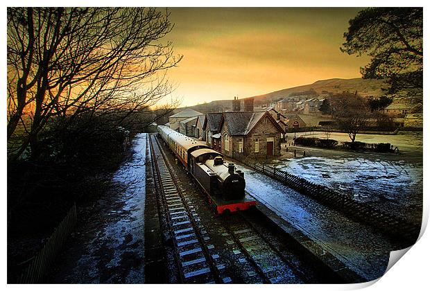 Sunrise at Hawes Print by Irene Burdell