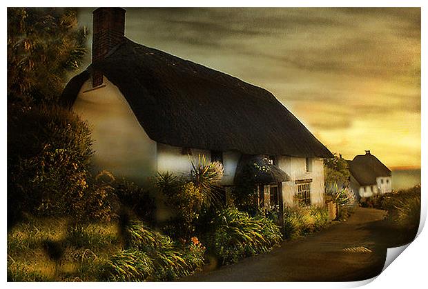 Cornish Cottage Print by Irene Burdell