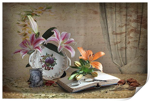  Lilies , Still life  Print by Irene Burdell
