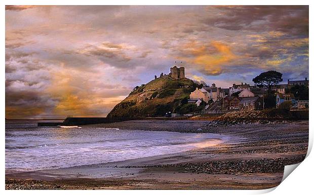  Cricieth Castle at Sunset. Print by Irene Burdell