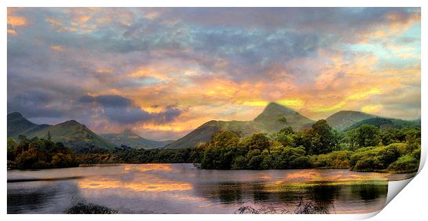 Derwent Water Lake District Print by Irene Burdell