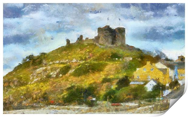 Criccieth Castle  , Wales Uk Print by Irene Burdell