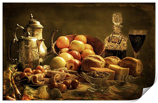 Still Life Lunch Print by Irene Burdell