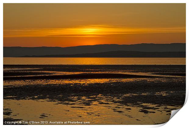 Sunset Over Kintyre Hills Scotland Print by Tim O'Brien