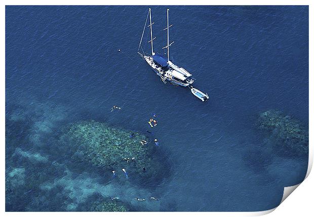 Great Barrier Reef, Australia. Snorkeling Print by David McLean