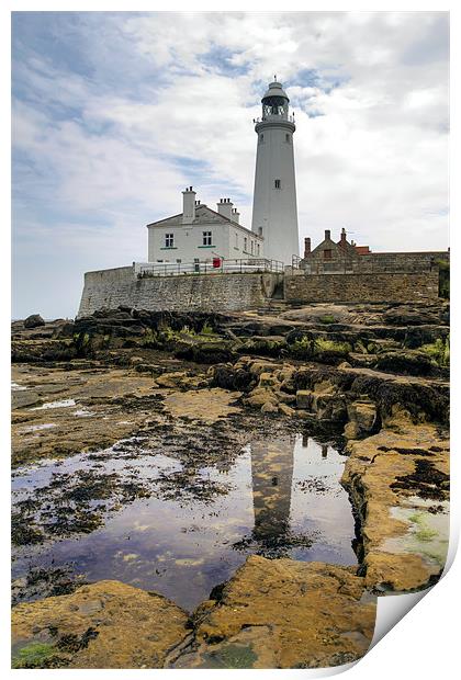 St. Mary's Lighthouse Print by Kevin Tate