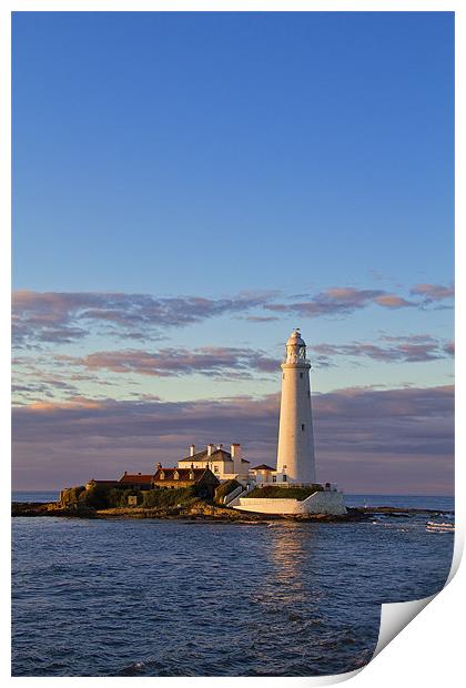 St. Marys Island and Lighthouse Print by Kevin Tate
