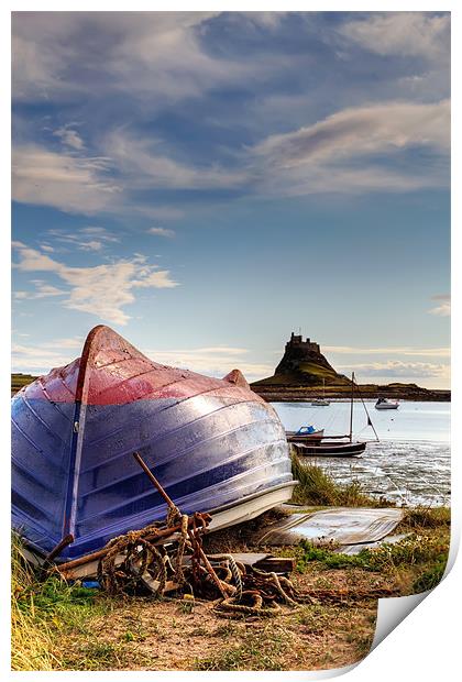 Lindisfarne Fishing Boat Print by Kevin Tate