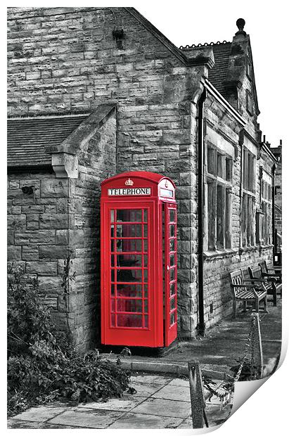 Red Telephone Box Print by Kevin Tate