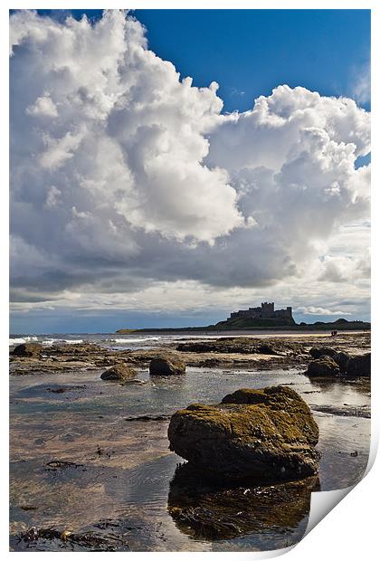 Bamburgh Castle from the Beach. Print by Kevin Tate