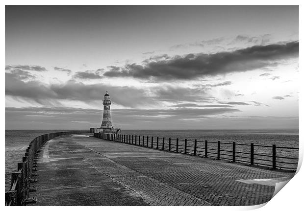 Roker lighthouse and Pier Print by Kevin Tate
