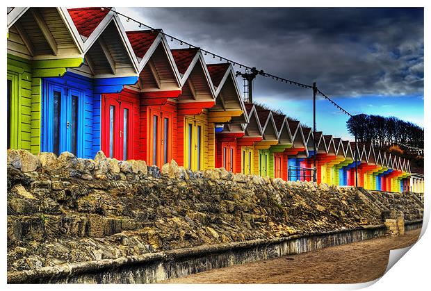 Scarborough Beach Huts Print by Kevin Tate