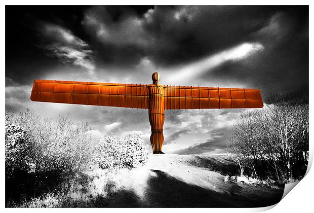 Angel of the North,highkey Print by Kevin Tate