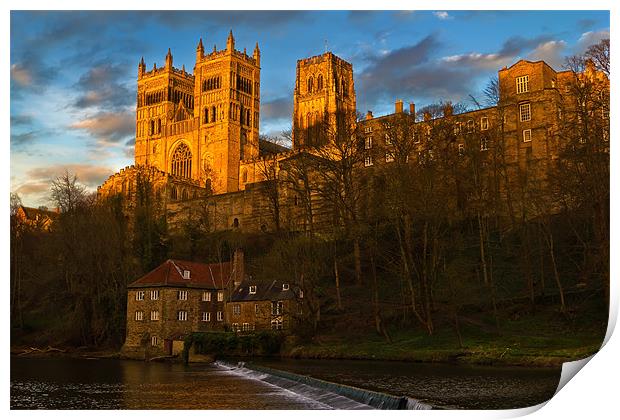 Durham Cathedral Golden Sunset Print by Kevin Tate