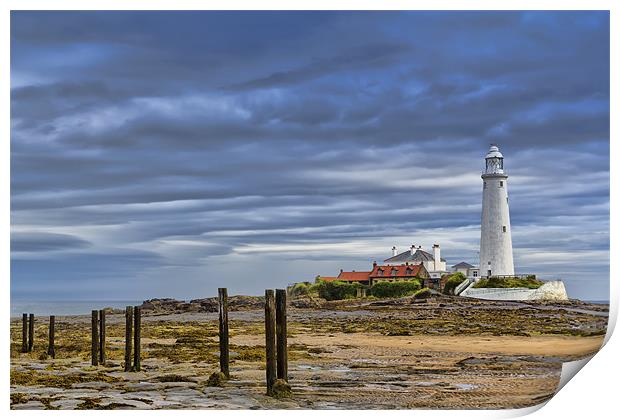 St Marys at low tide Print by Kevin Tate