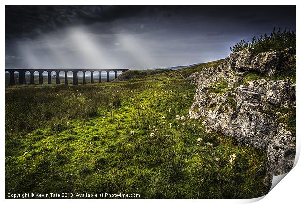 Ribblehead overcast Print by Kevin Tate