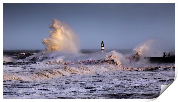 Seaham storm Print by Kevin Tate