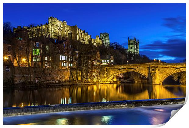 Durham Castle at night Print by Kevin Tate