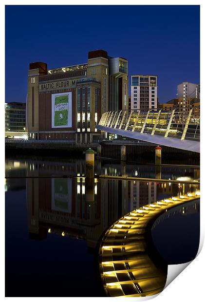 Newcastle Baltic Mill at Night Print by Kevin Tate