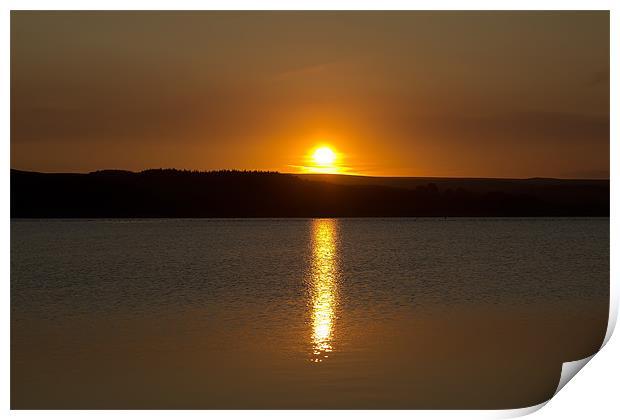 sunset over the reservoir Print by Northeast Images