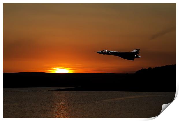 avro vulcan sunset Print by Northeast Images